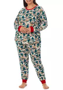 Plus Size Christmas Camo Pajama Set - Mom | Belk