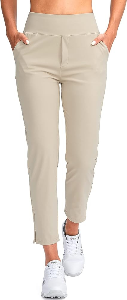 YYV Women's Golf Pants Stretch Work Ankle Pants High Waist Dress Pants with Pockets for Yoga Busi... | Amazon (US)