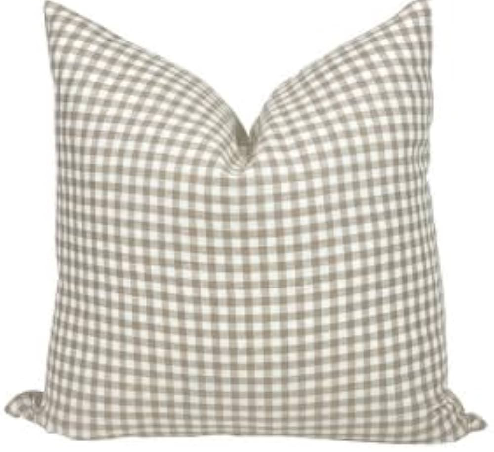 Pillow Cover Linen Lightweight 20 x 20 in Double Sided Block Print with Zipper Easy Removal Home ... | Amazon (US)