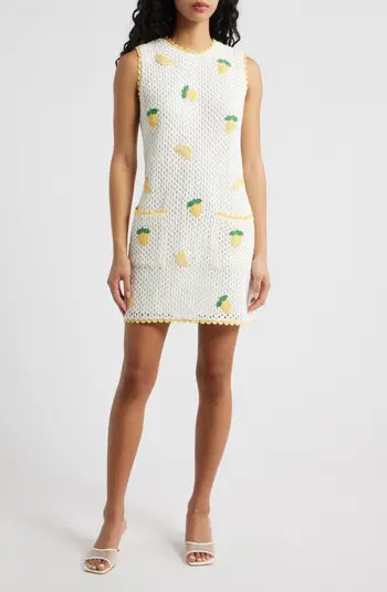 Wynn Sleeveless Crochet Minidress | Nordstrom