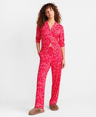Women's Packaged Notched-Collar Pajama Set XS-3X | Macy's