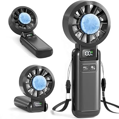 Pro Portable Handheld Fan with Ice Cooling, 5.5m/s High Speed Rechargeable Fan, Independe… | Amazon (US)