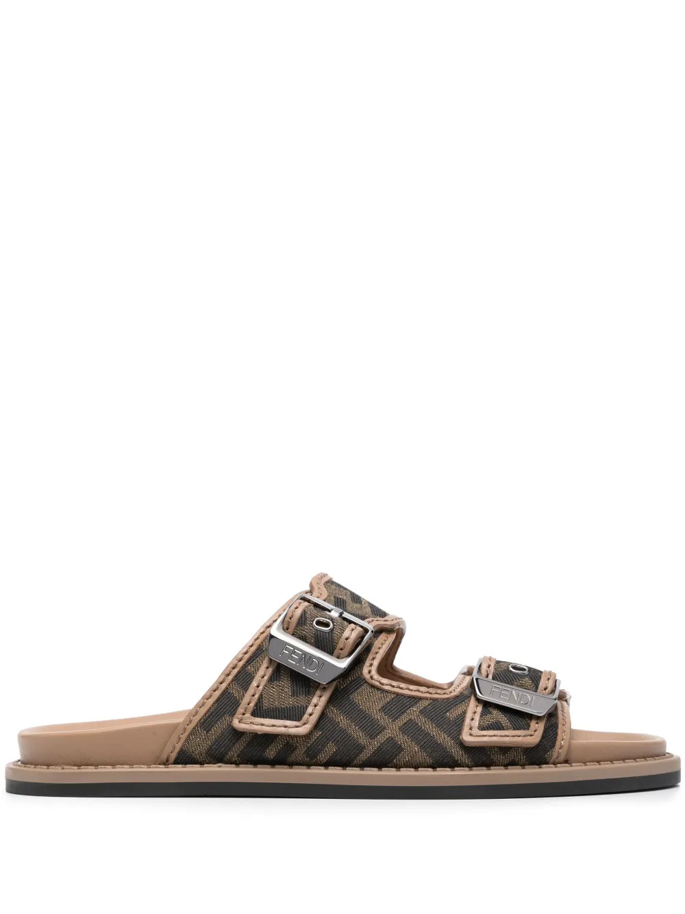 FENDI Feel FF-jacquard Sandals | Brown | FARFETCH AU | Farfetch Global
