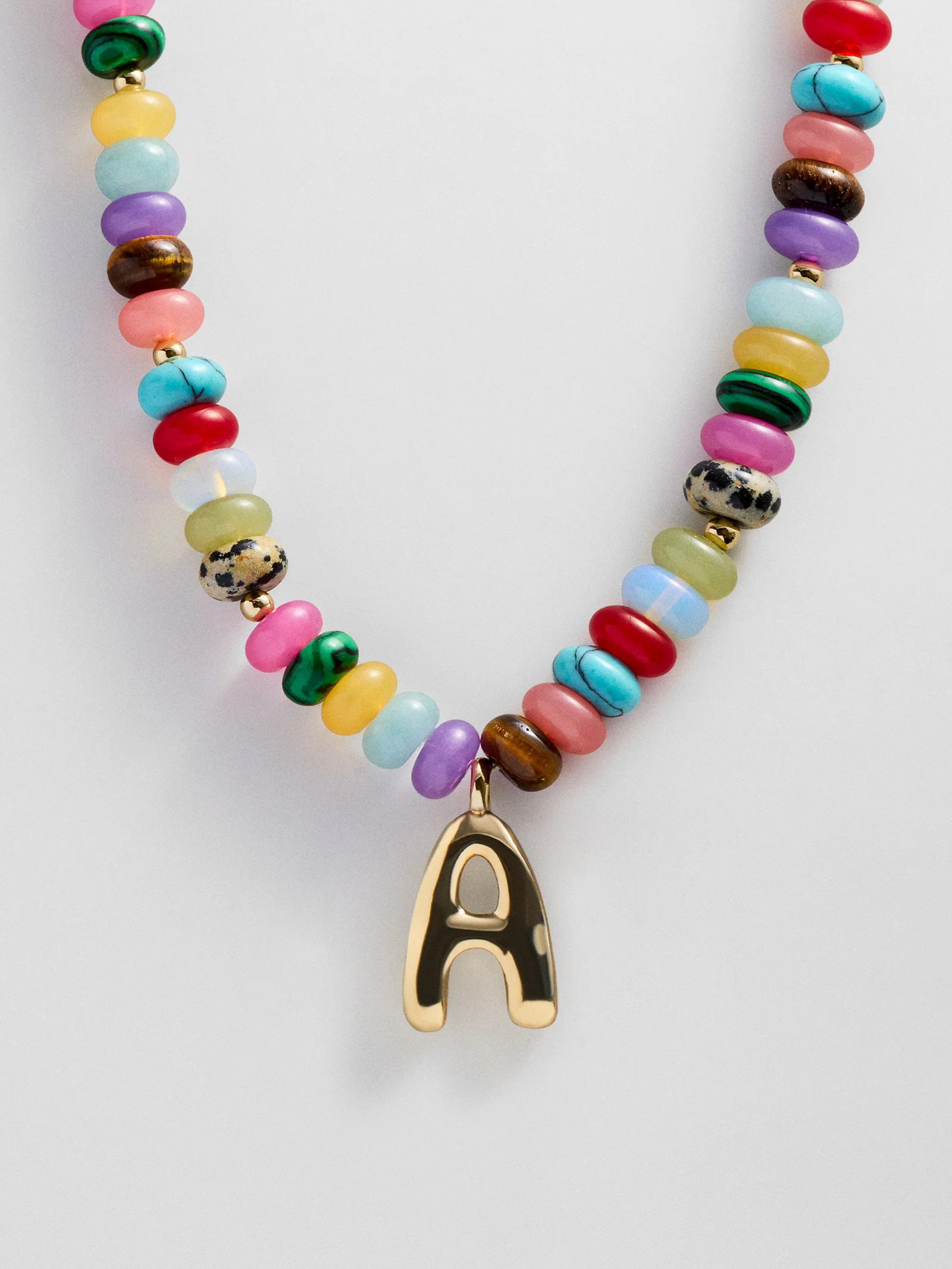 Semi-Precious Bubble Initial Necklace - Multi | BaubleBar