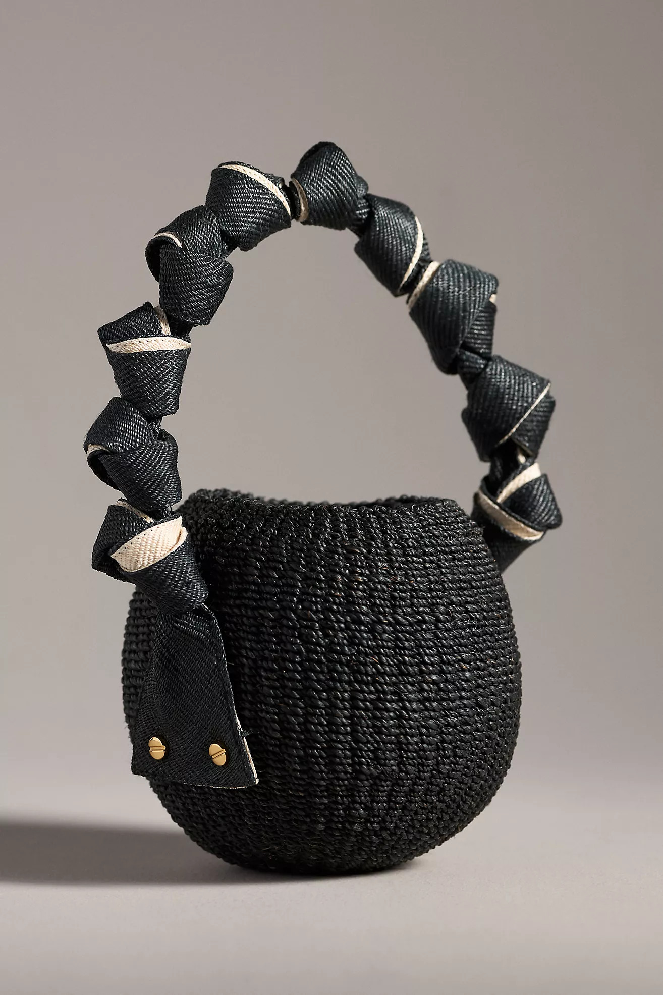 Aranaz Knotted Handle Mini Raffia Bucket Bag | Anthropologie (US)