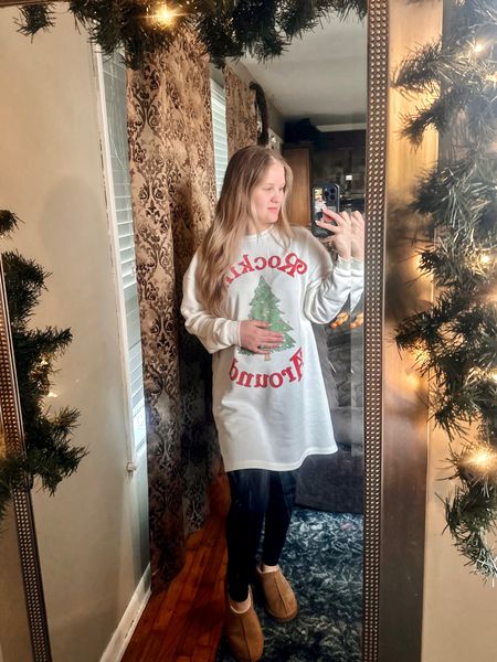 Maternity leggings paired with Christmas sleep shirt so soft and cozy! 🎄 size medium I love a little loose sleep wear 

#LTKGiftGuide #LTKHoliday #LTKHolidaySale