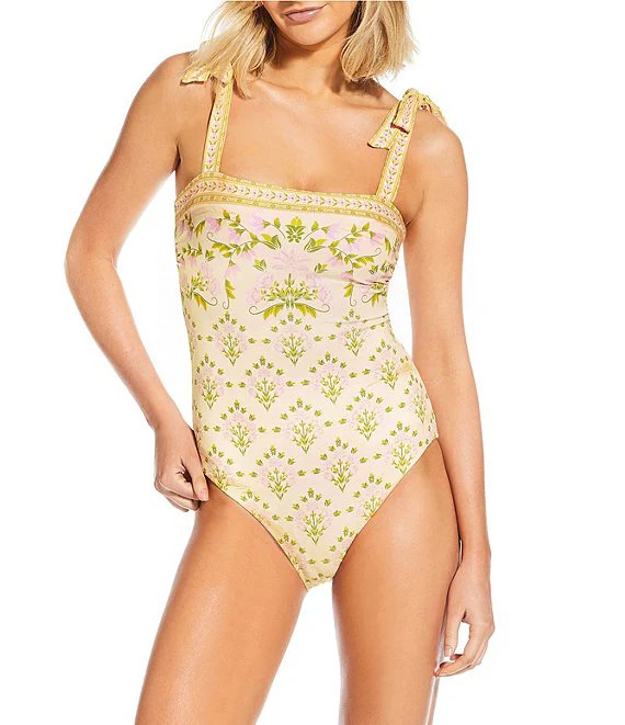 A Loves A Reversible Pretty Posey Bandeau Tie Shoulder One Piece Swimsuit | Dillard's | Dillard's
