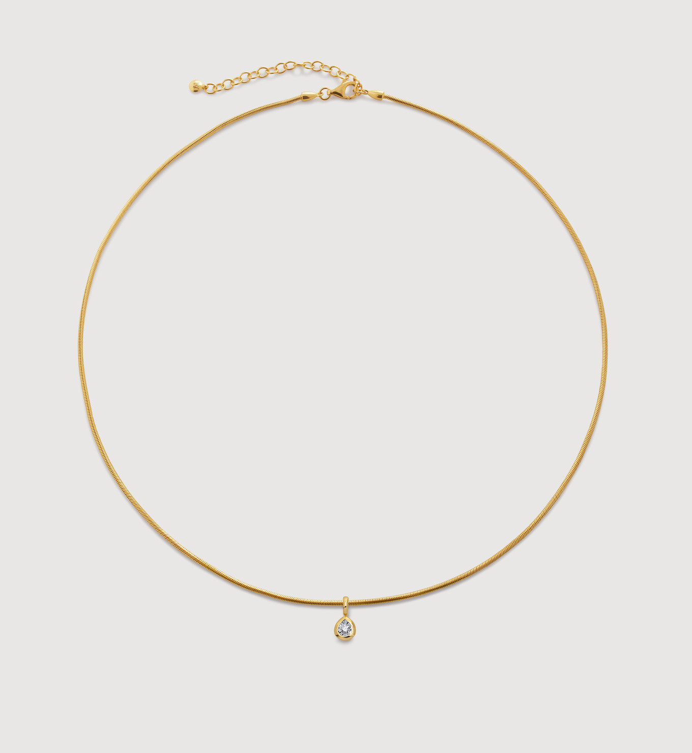 Pear Diamond Snake Chain Necklace | Monica Vinader (Global)