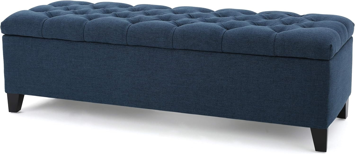 Christopher Knight Home Ottilie Fabric Storage Ottoman, Dark Blue | Amazon (US)