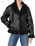 Levi's Women's Faux Leather Sherpa Lined Moto Jacket, Black | Amazon (US)