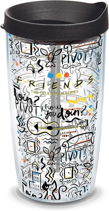 Tervis Warner Brothers - Friends Pattern Insulated Tumbler with Wrap and Black Lid, 1334012, 16 o... | Amazon (US)