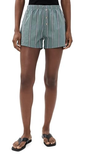 DONNI. Women's The Pop Stripe Boxer Shorts, Sage, M | Amazon (US)