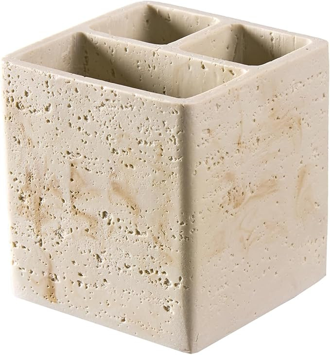 Natural Travertine Textures Toothbrush Holders for Bathroom, Electric Toothbrush and Toothpaste H... | Amazon (US)