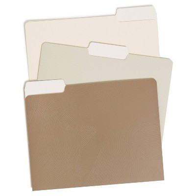 U Brands 12ct File Folders Subtle Textures: Office Supplies, Non-Pronged, Paper, 30 Sheet Capacity, Multicolored | Target