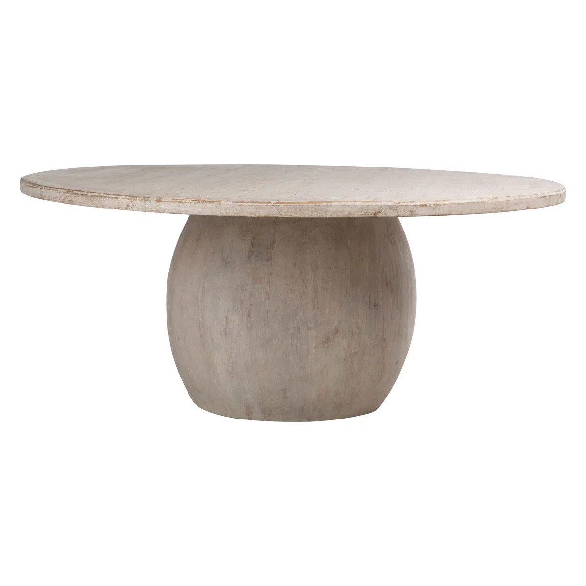 Foundry Select Bloxom 72" Round Reclaimed Pine Modern Dining Table with Ball Pedestal Base | Wayf... | Wayfair North America