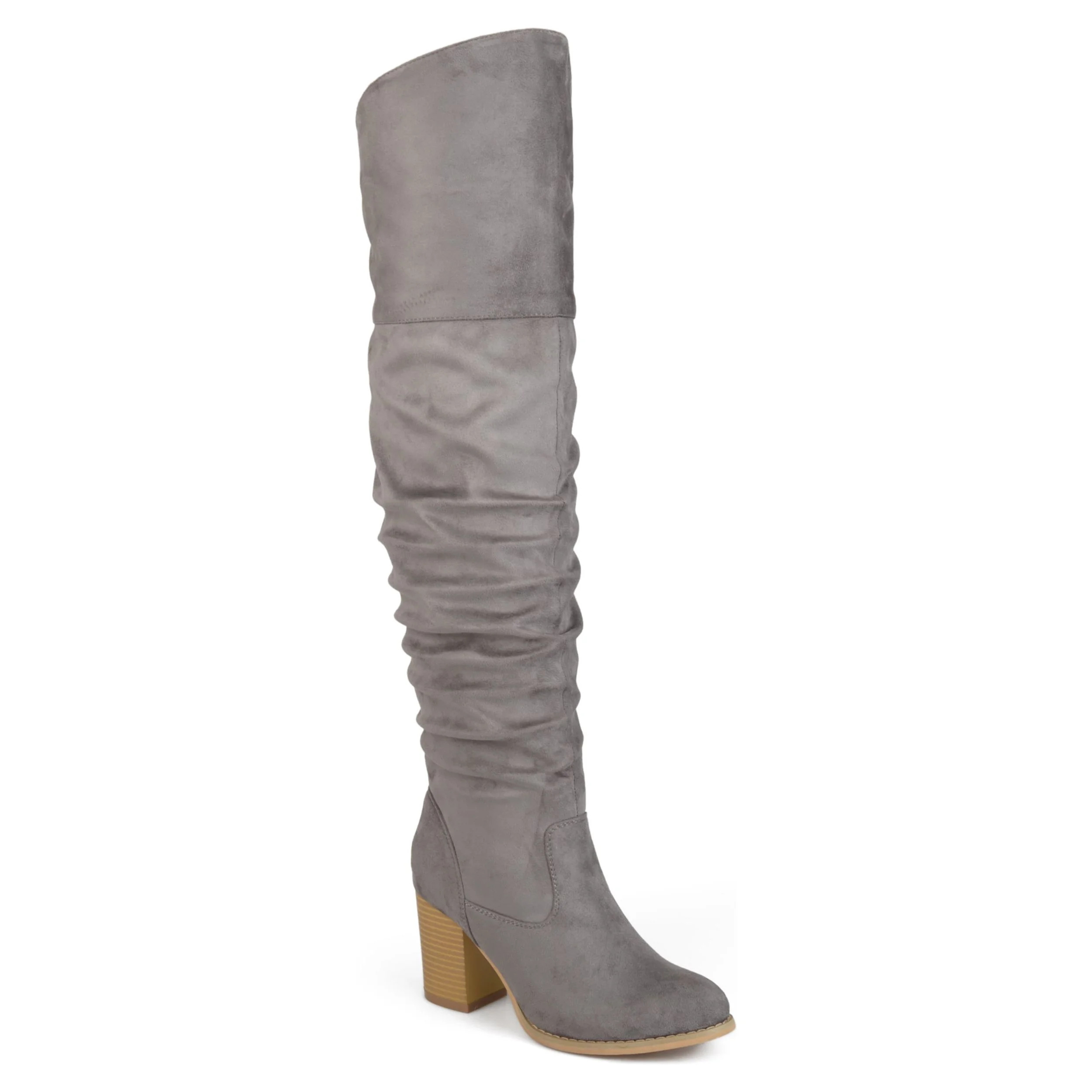 Journee Womens Kaison Wide Width Extra Wide Calf Stacked Heel Over The Knee Boots | Walmart (US)
