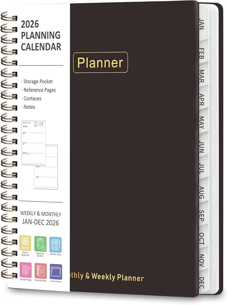2026 Planner, Weekly and Monthly Planner, January 2026 - December 2026, Hardcover Daily Calendar ... | Amazon (CA)