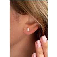 Diamond Studs/Emerald Diamond/Baguette Studs/Minimalist Studs/ Tiny Small Studs/Dainty | Etsy (US)