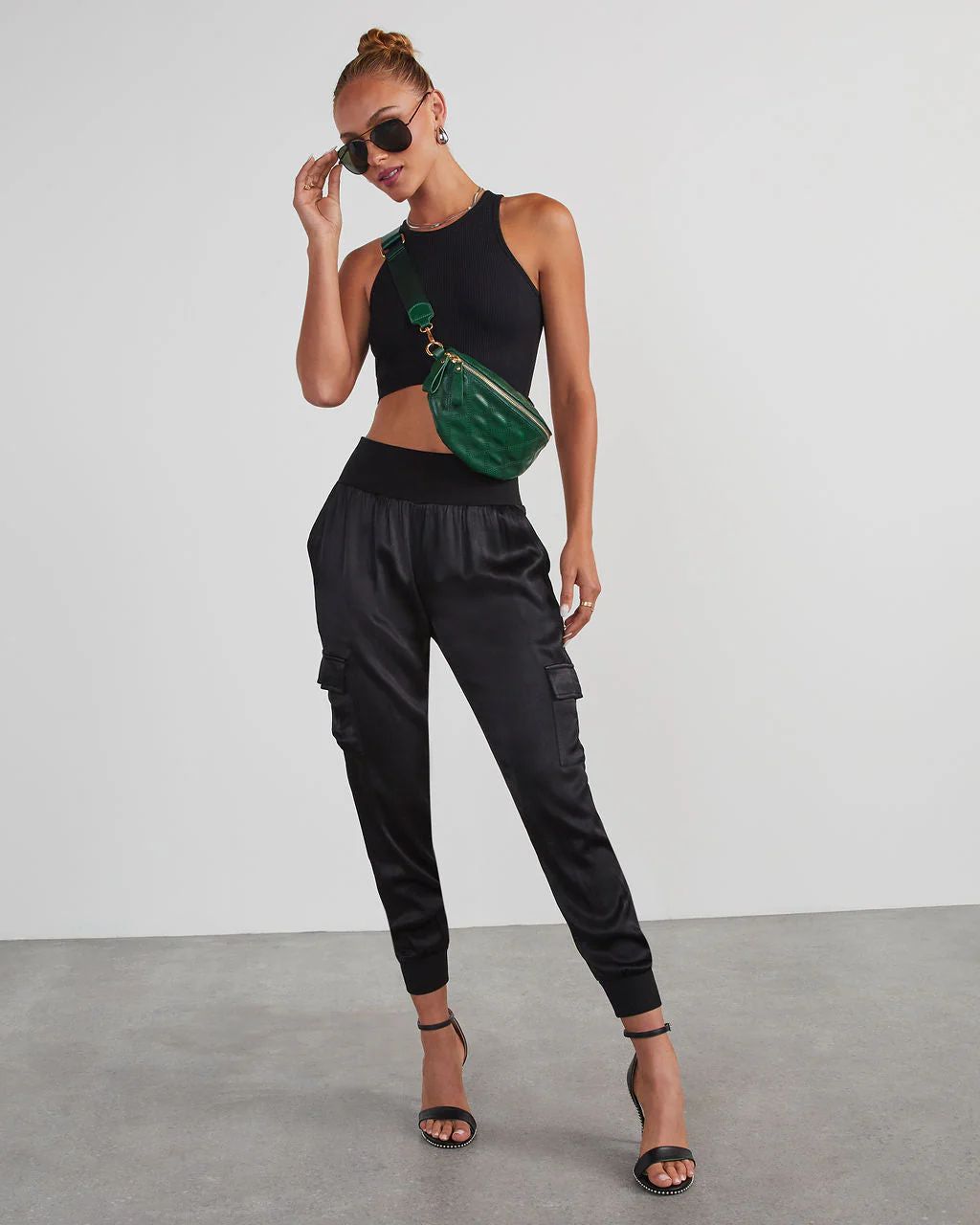 Luxe Look Satin Pocketed Joggers | VICI Collection