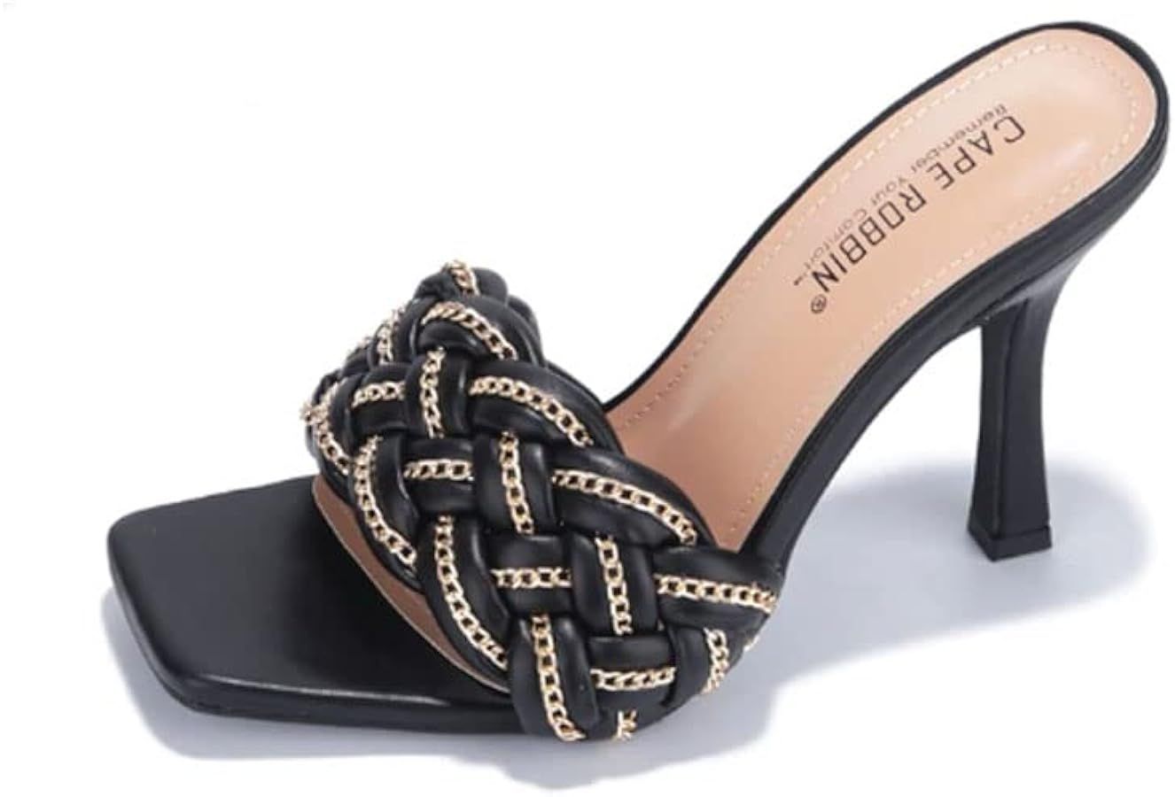 Cape Robbin Tilio Sexy Stiletto High Heels for Women, Square Open Toe Shoes Heels | Amazon (US)