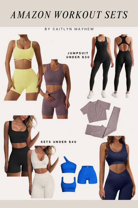 amazon workout sets under $40. activewear. athleisure. leggings. shorts. jumpsuit. workout tanks. sports bras  

#LTKfitness #LTKfindsunder50 #LTKfindsunder100