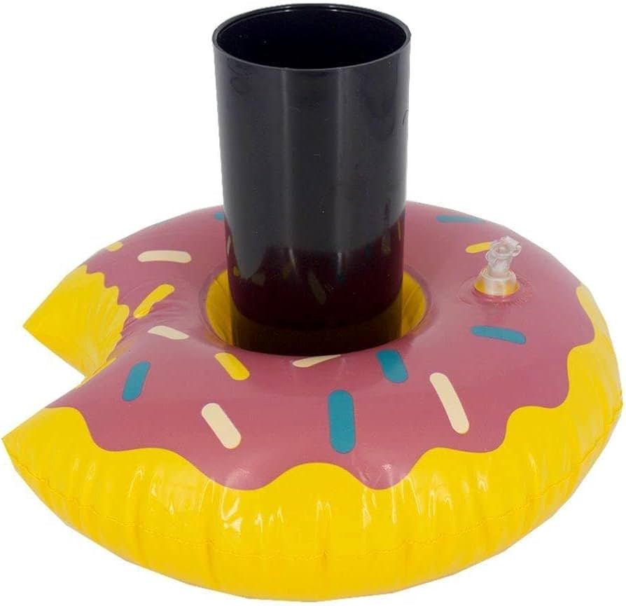 Bóia Porta Copo Inflável - Rosquinha Donut Morango | Amazon (BR)