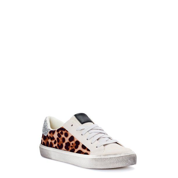 Scoop Women's Distressed Leopard Print Sneaker - Walmart.com | Walmart (US)