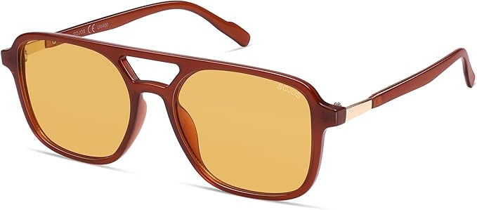 SOJOS Retro Aviator Sunglasses for Women Men,Trendy Rectangle Womens Mens Shades Sun Glasses SJ22... | Amazon (US)