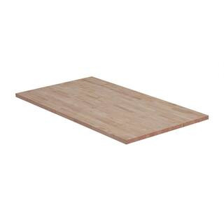 Hampton Bay 6 ft. L x 39 in. D Unfinished Hevea Butcher Block Island Countertop in With Standard ... | The Home Depot