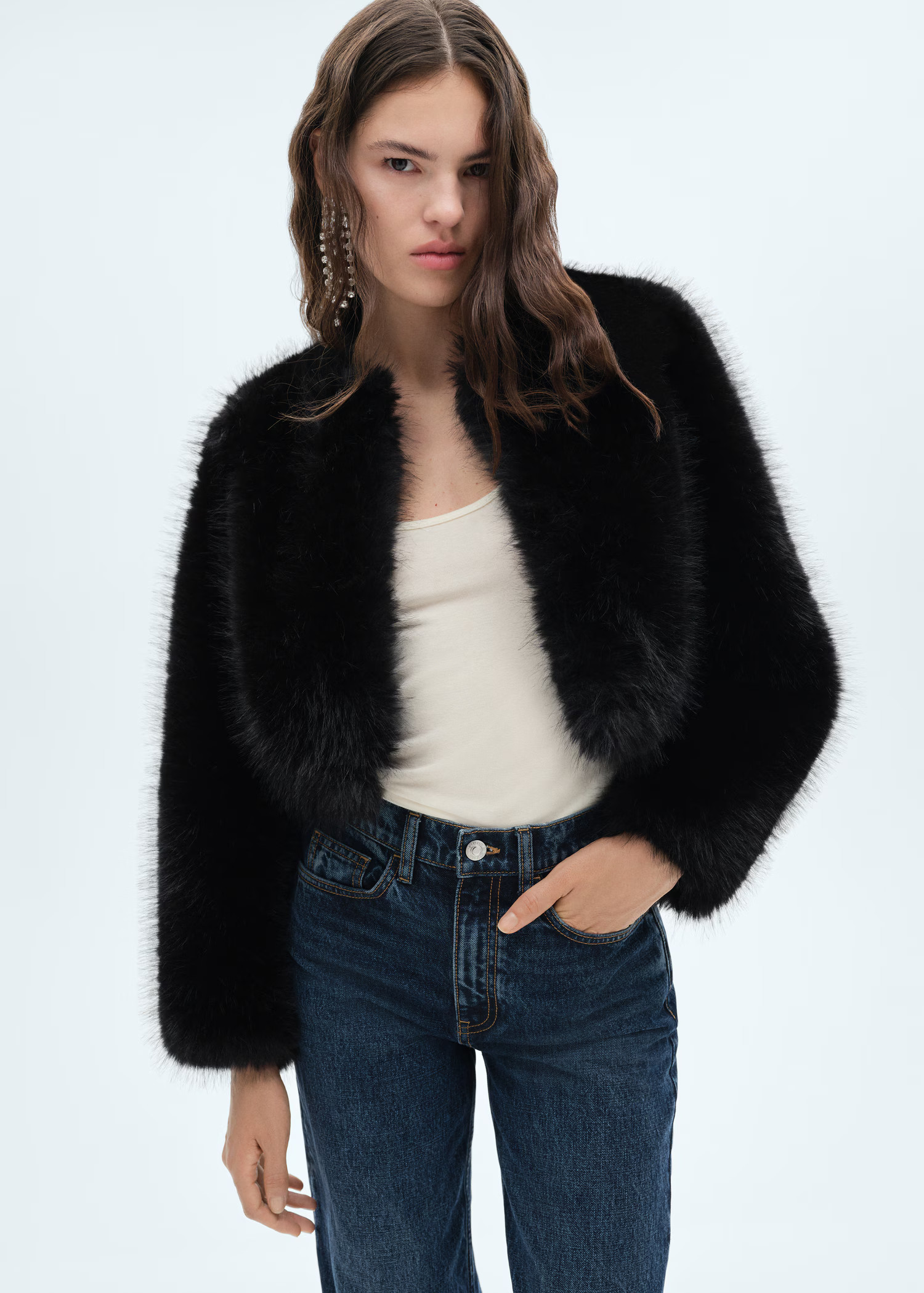 Fur effect jacket - Women | MANGO USA | Mango (US/MX/AU)