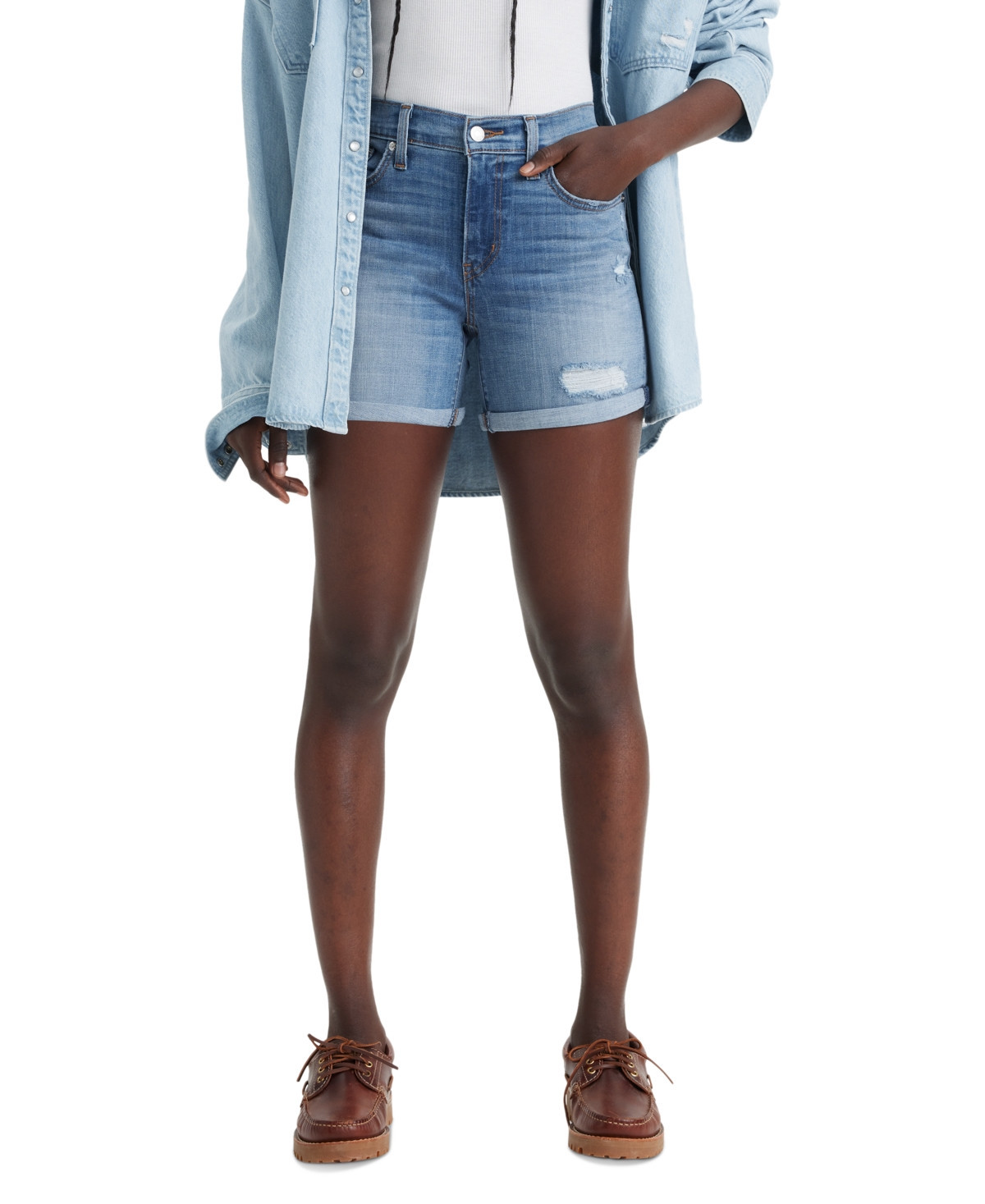 Levi's Women's Mid Rise Mid-Length Stretch Shorts - What Are We | Macy's