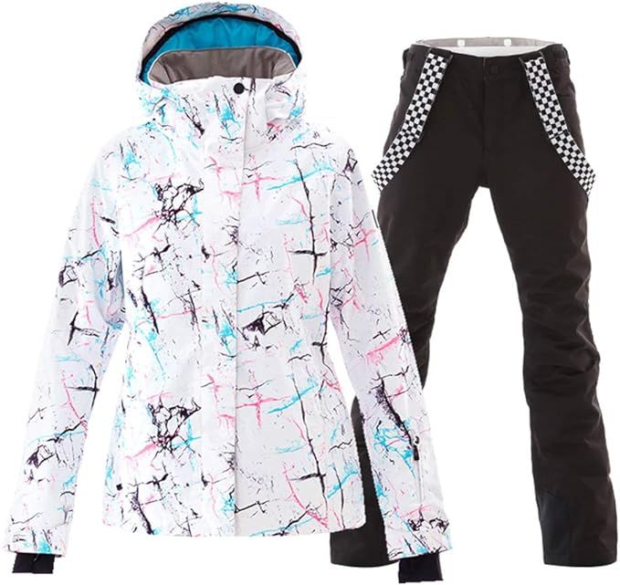 Women's Ski Jackets and Pants Set Windproof Waterproof Snowsuit | Amazon (US)