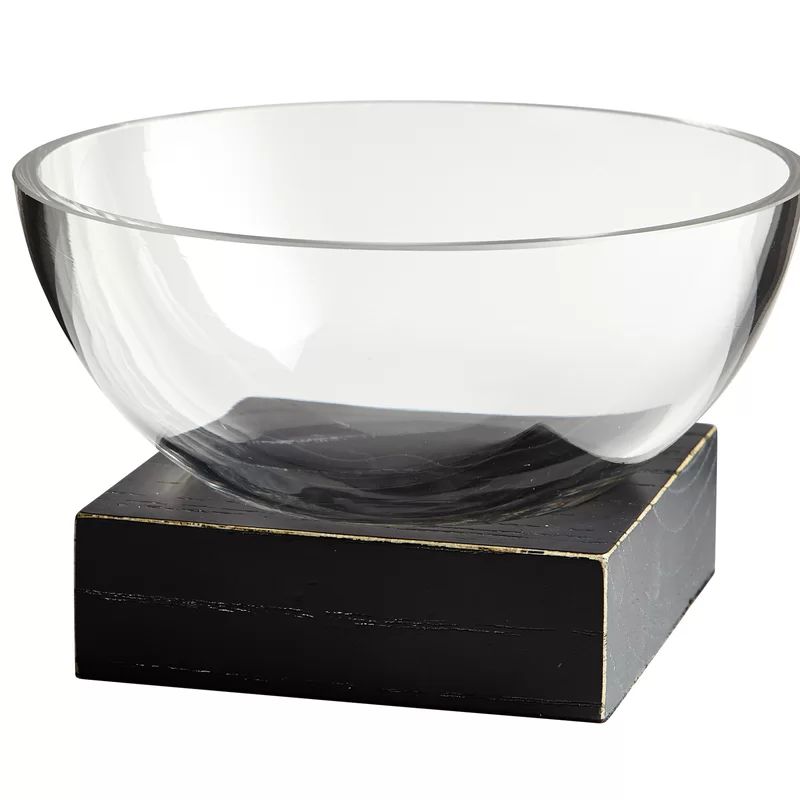 Clara Contemporary Decorative Bowl in Clear/Black | Wayfair North America
