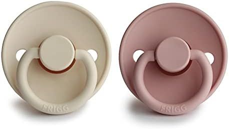 FRIGG Natural Rubber Baby Pacifier | Made in Denmark | BPA-Free (Blush/Cream, 0-6 Months) | Amazon (US)