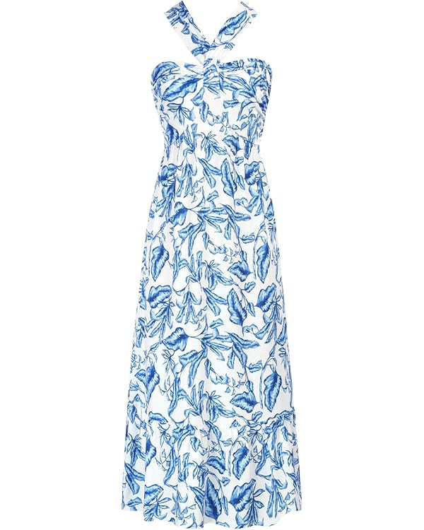 GRACE KARIN 2024 Women's Criss Cross Halter Neck Sleeveless Summer Floral Print Flowy A Line Maxi... | Amazon (US)