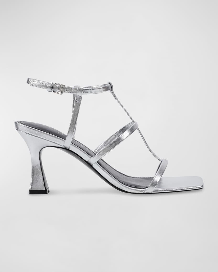 Marc Fisher LTD Leather T-Strap Slingback Sandals | Neiman Marcus