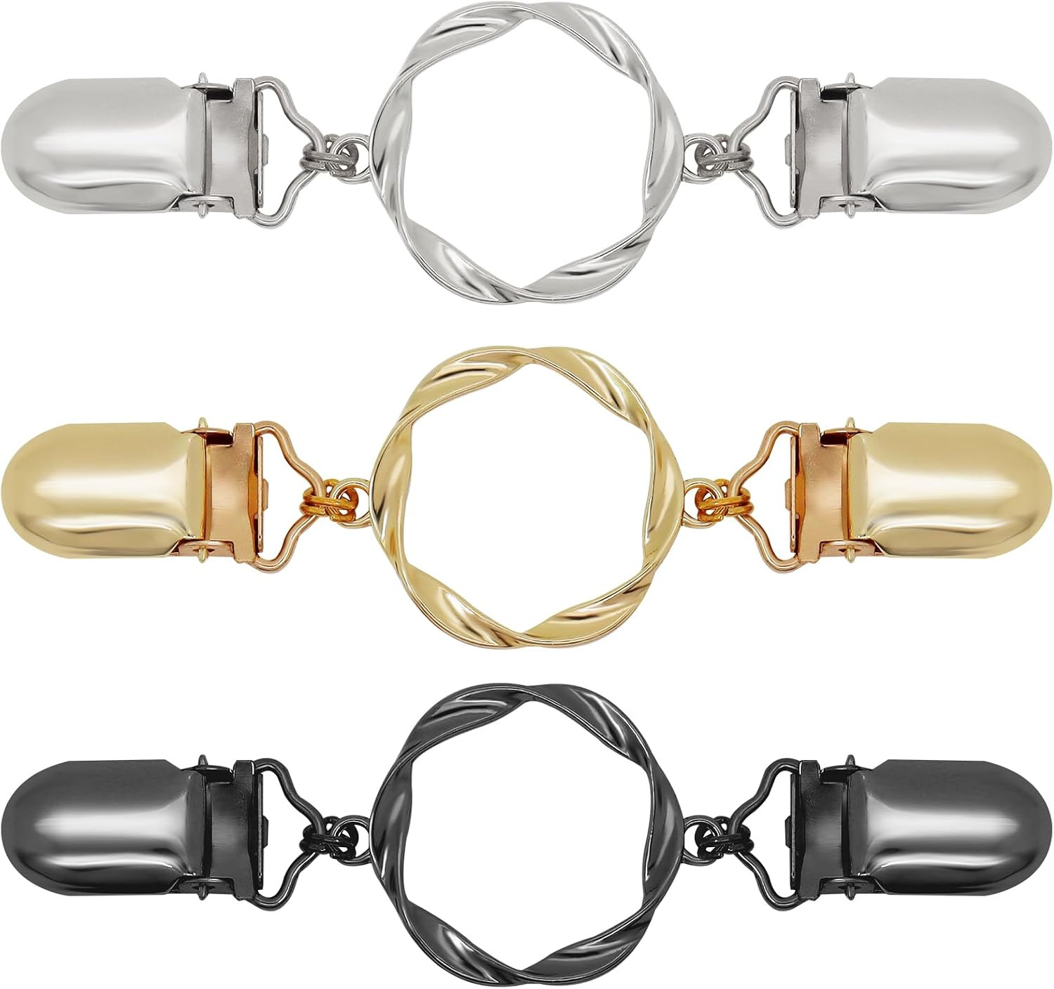 ROPAKED 3 Pcs Waist Cincher Clip Dress Back Cinchers Sweater Clips to Hold Sweater Together Shawl & Cardigan Collar Clips for Women Clothing(Circle) | Amazon (US)