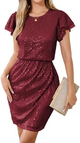 GRACE KARIN Women's Sparkly Seuin Dress,Party Cocktail Holiday Dress Cap Sleeve,Elegant Glitter E... | Amazon (US)