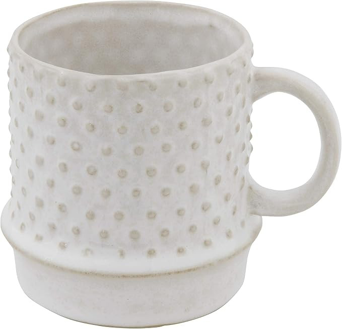 Bloomingville Stoneware Mug with Hobnail Pattern, 10 oz, White | Amazon (US)