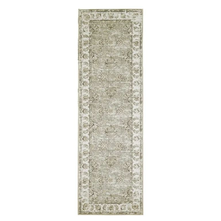 RUGKING Runner Rug 2x6 Vintage Taupe Area Rug Foldable Non-Slip Floral Print Indoor Thin Carpet f... | Walmart (US)