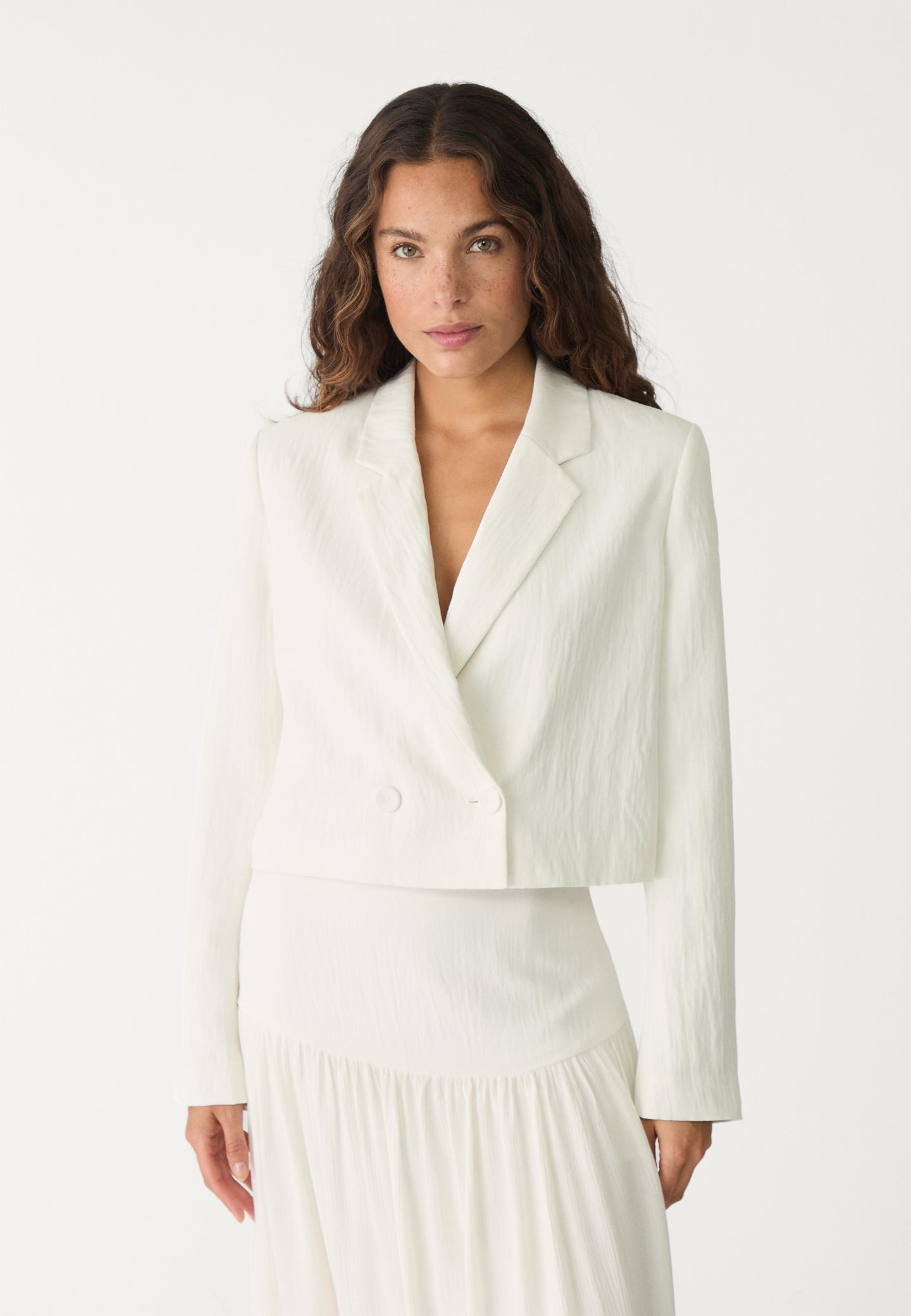 Blazer cropped nœuds dos | Stradivarius (FR)