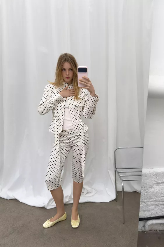 POLKA DOT CAPRI TROUSERS | Zara UK