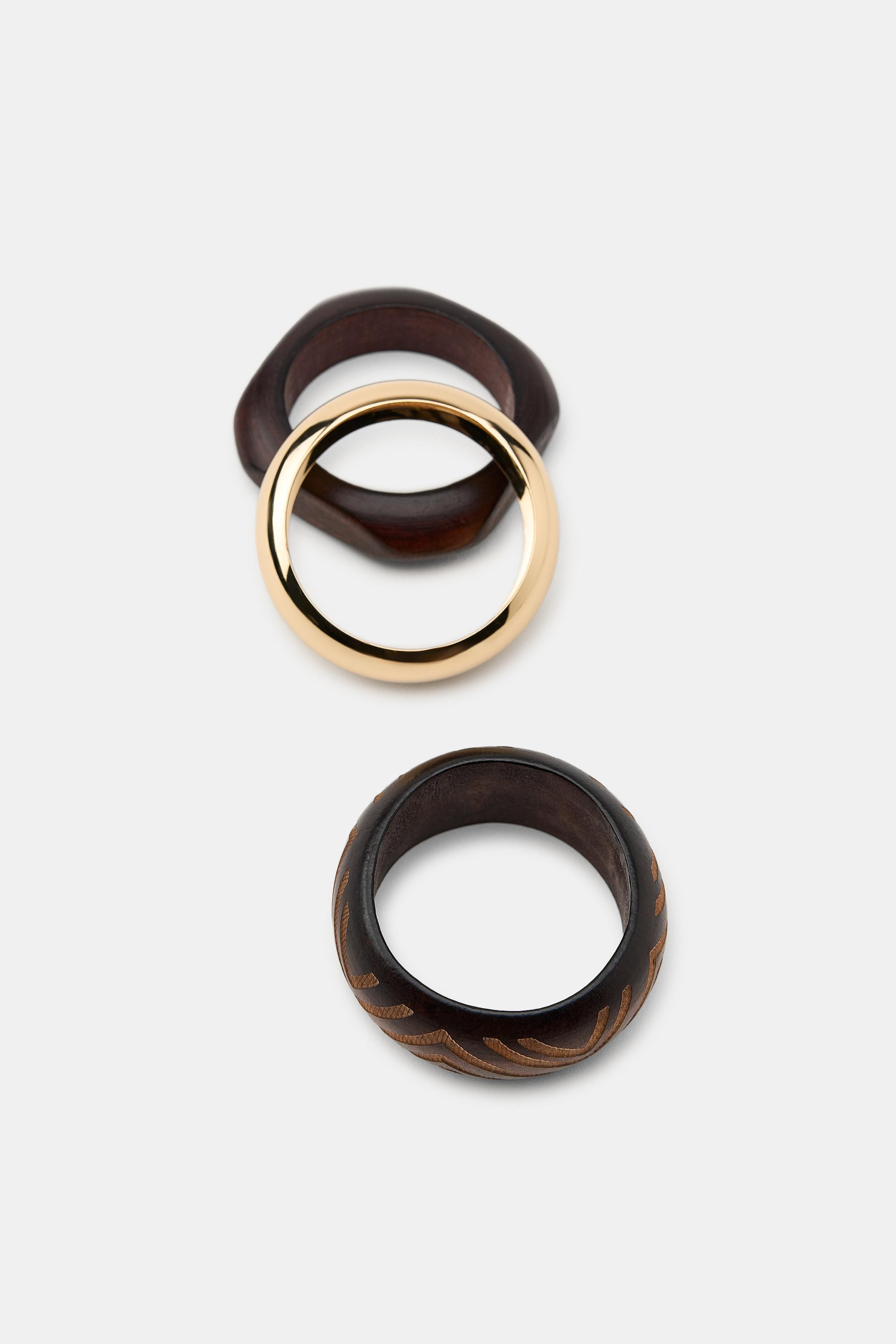 PACK OF 3 METAL AND WOODEN BRACELETS | Zara UK