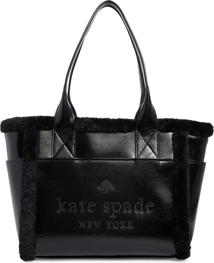 Kate Spade New York jett faux shearling trim tote bag | Nordstromrack | Nordstrom Rack