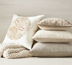 Basketweave Suede Pillow | Pottery Barn (US)