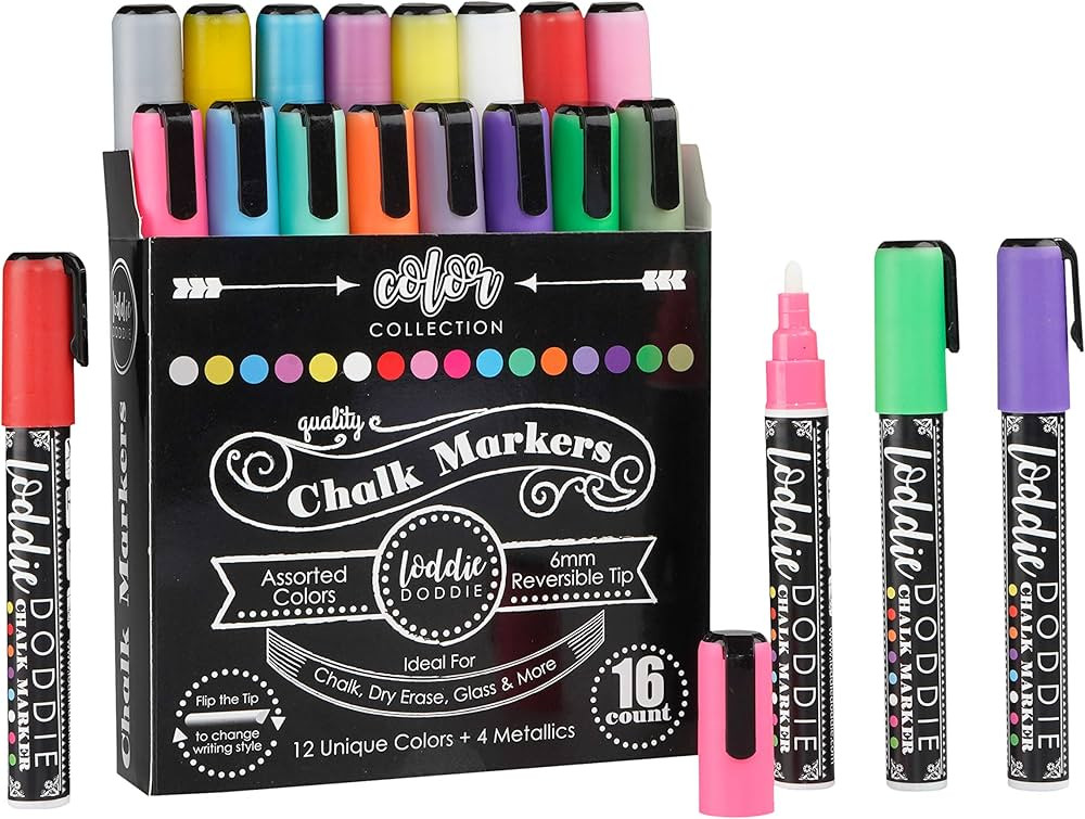 Loddie Doddie Liquid Chalk Markers | Dust Free Chalk Pens - Perfect for Chalkboards, Blackboards,... | Amazon (US)