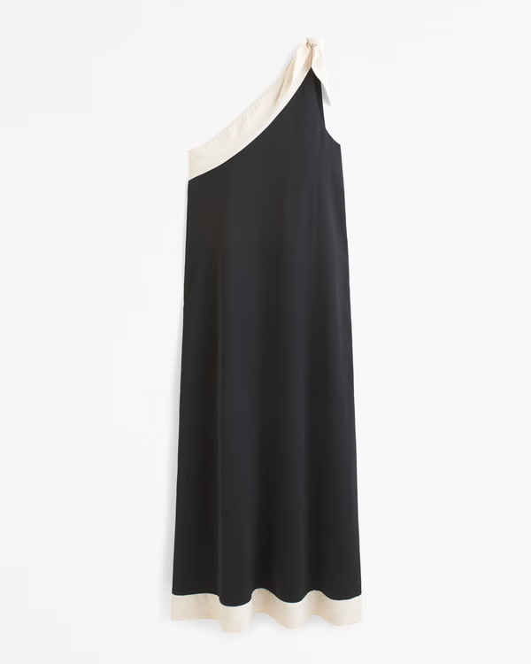 Women's One-Shoulder Scarf Midi Dress | Women's Dresses & Jumpsuits | Abercrombie.com | Abercrombie & Fitch (US)