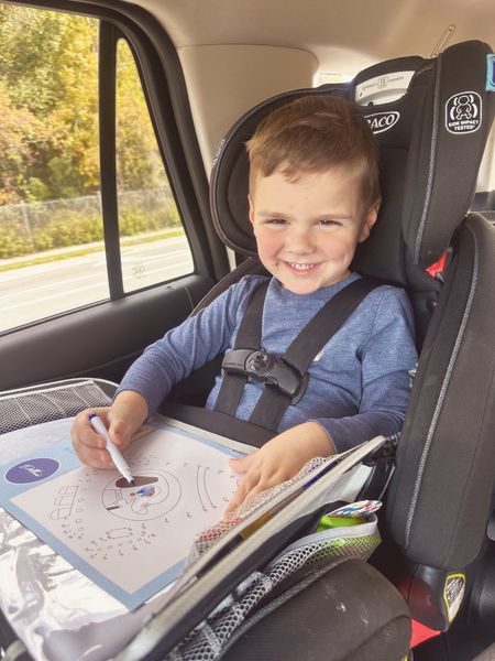 The best toddler activity tray for long car rides - they can color, dry erase, watch an iPad, snack, etc! So convenient 

#LTKsalealert #LTKkids #LTKfindsunder50