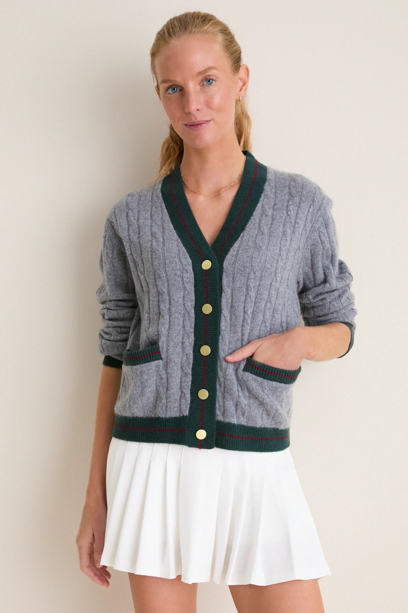 Gray Washable Cashmere Charley Cardigan | Tuckernuck (US)