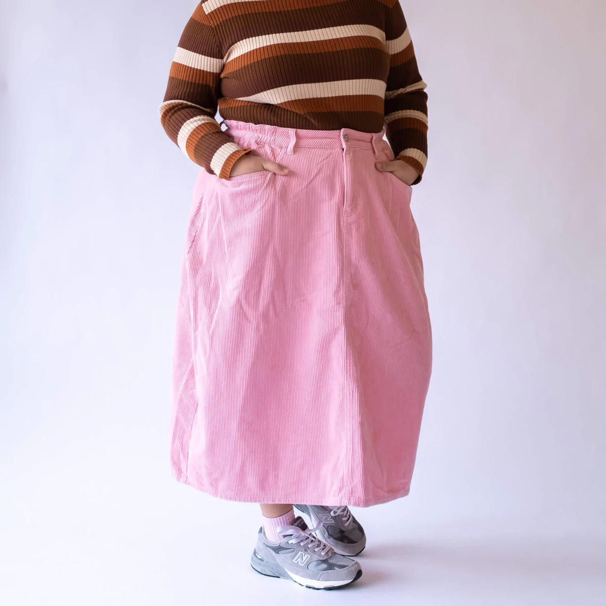 Corduroy Long Skirt - Cherry Blossom | Shiny by Nature